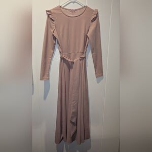 Elegant Pink Long Sleeve Dress - US S